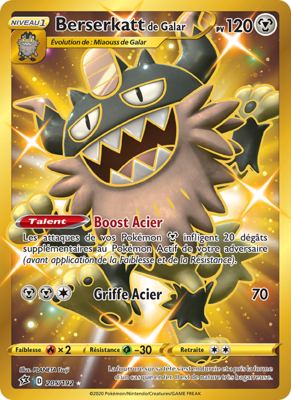 Berserkatt de Galar 205 — Clash des Rebelles (French Pokémon TCG card)