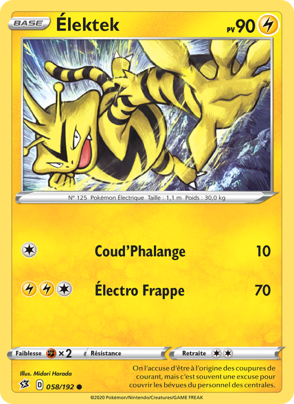 Élektek 58 — Clash des Rebelles (French Pokémon TCG card)
