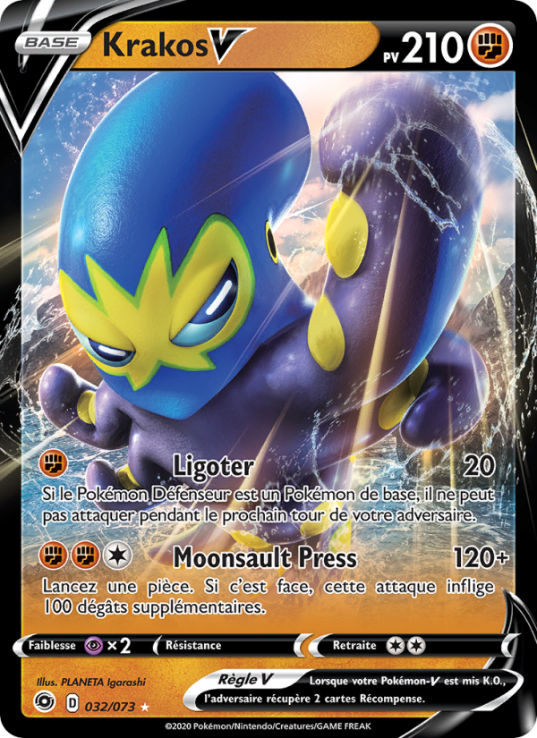 Krakos V 32 — La Voie du Maître (French Pokémon TCG card)