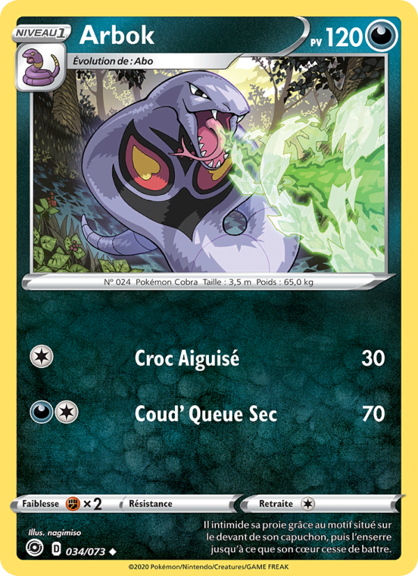 Arbok 34 — La Voie du Maître (French Pokémon TCG card)