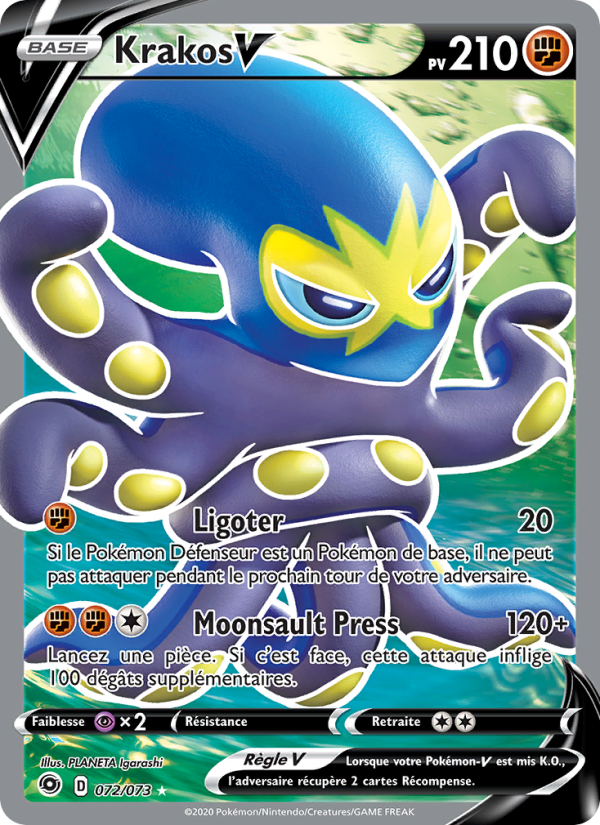 Krakos V 72 — La Voie du Maître (French Pokémon TCG card)