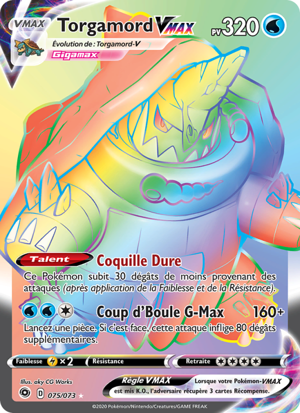 Torgamord VMAX 75 — La Voie du Maître (French Pokémon TCG card)