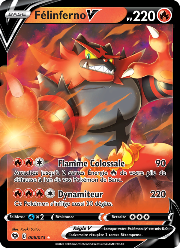 Félinferno V 8 — La Voie du Maître (French Pokémon TCG card)