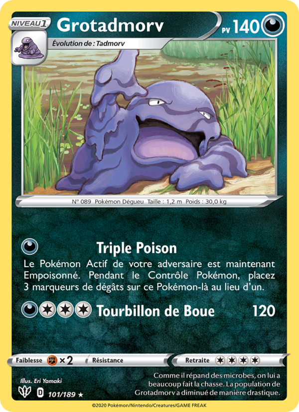Grotadmorv 101 — Ténèbres Embrasées (French Pokémon TCG card)