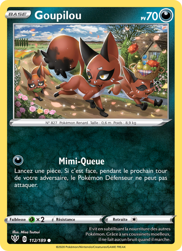 Goupilou 112 — Ténèbres Embrasées (French Pokémon TCG card)