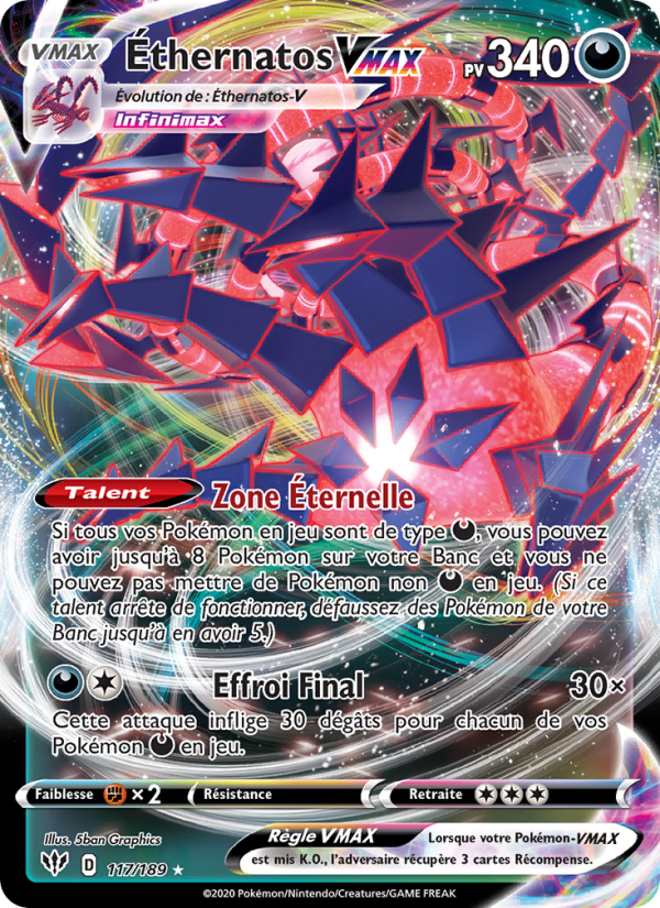 Éthernatos VMAX 117 — Ténèbres Embrasées (French Pokémon TCG card)