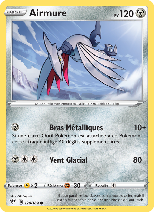 Airmure 120 — Ténèbres Embrasées (French Pokémon TCG card)