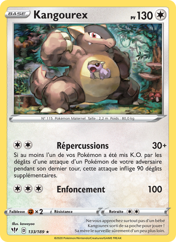 Kangourex 133 — Ténèbres Embrasées (French Pokémon TCG card)