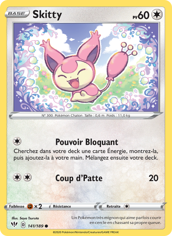 Skitty 141 — Ténèbres Embrasées (French Pokémon TCG card)