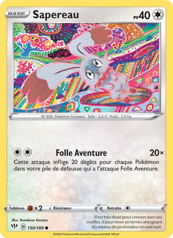 Sapereau 150 — Ténèbres Embrasées (French Pokémon TCG card)