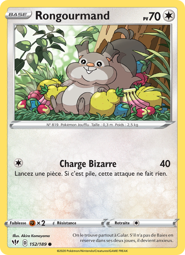 Rongourmand 152 — Ténèbres Embrasées (French Pokémon TCG card)