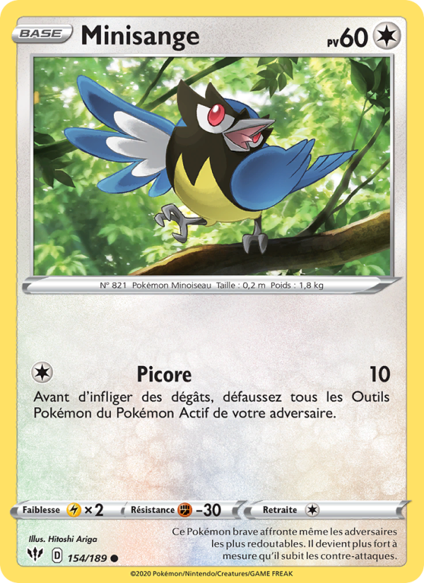 Minisange 154 — Ténèbres Embrasées (French Pokémon TCG card)