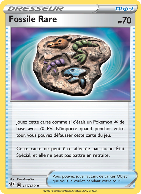 Fossile Rare 167 — Ténèbres Embrasées (French Pokémon TCG card)