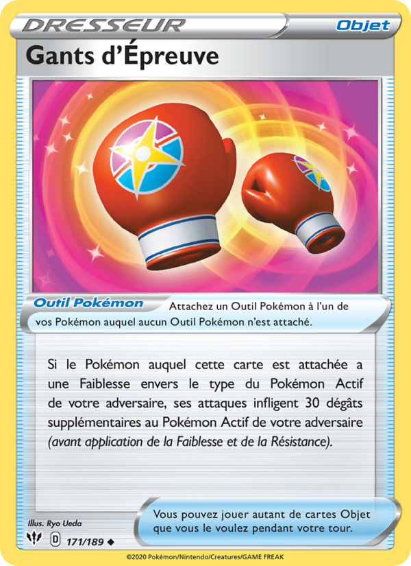 Gants d'Épreuve 171 — Ténèbres Embrasées (French Pokémon TCG card)