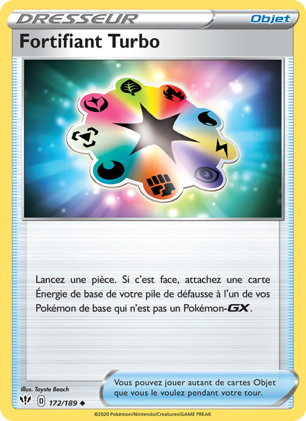Fortifiant Turbo 172 — Ténèbres Embrasées (French Pokémon TCG card)