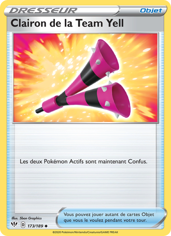 Clairon de la Team Yell 173 — Ténèbres Embrasées (French Pokémon TCG card)