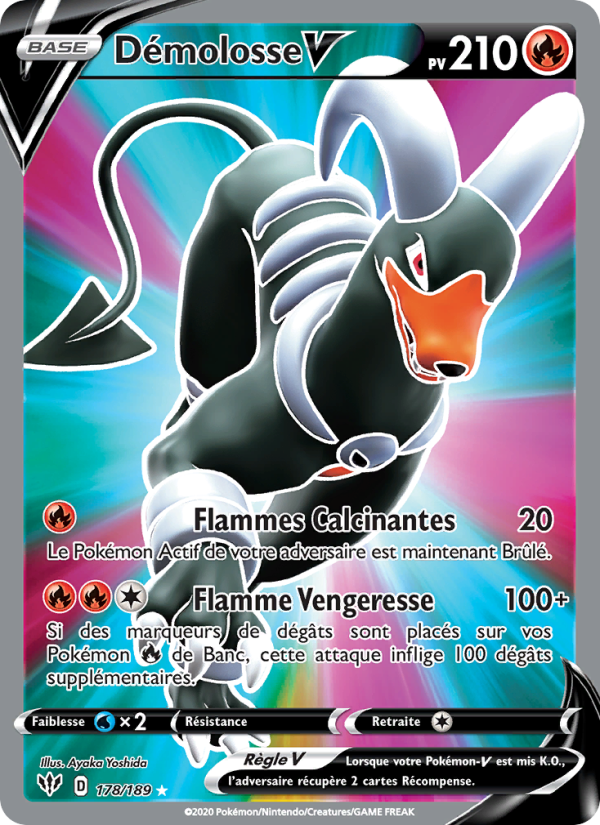 Démolosse V 178 — Ténèbres Embrasées (French Pokémon TCG card)