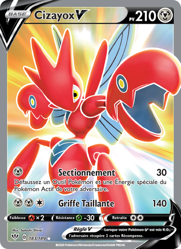 Cizayox V 183 — Ténèbres Embrasées (French Pokémon TCG card)