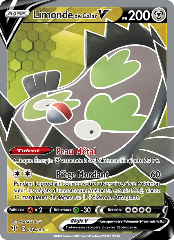 Limonde de Galar V 184 — Ténèbres Embrasées (French Pokémon TCG card)