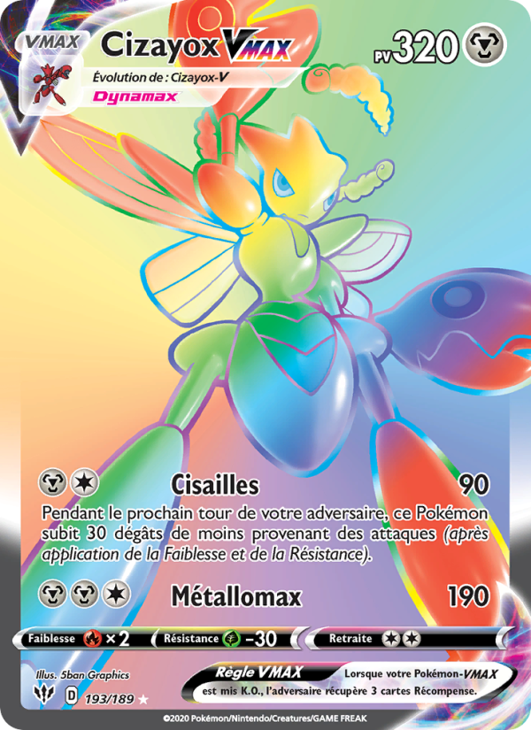 Cizayox VMAX 193 — Ténèbres Embrasées (French Pokémon TCG card)