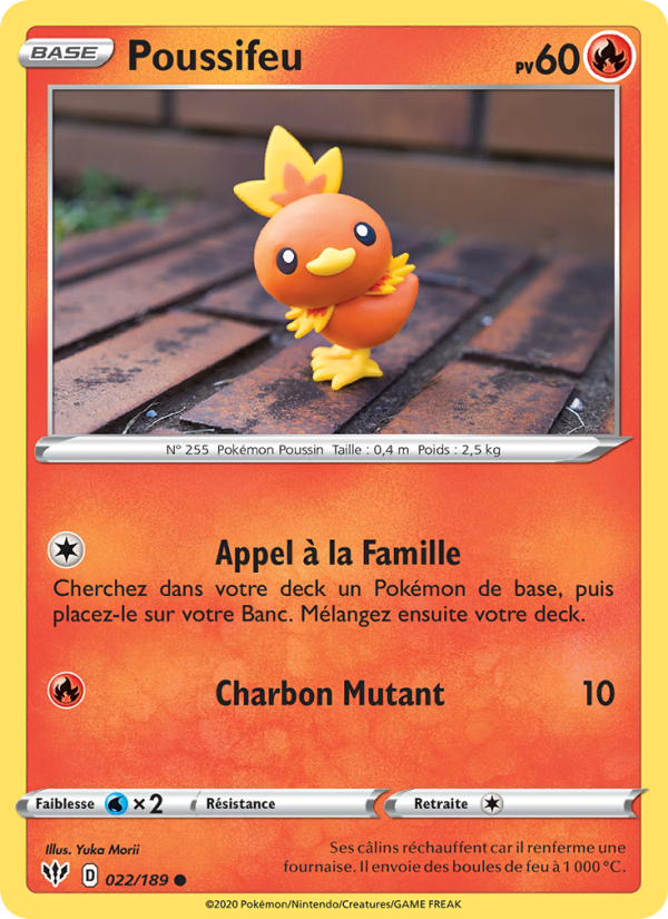 Poussifeu 22 — Ténèbres Embrasées (French Pokémon TCG card)
