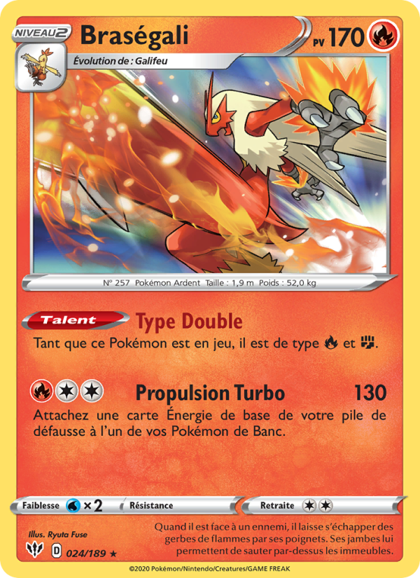 Braségali 24 — Ténèbres Embrasées (French Pokémon TCG card)