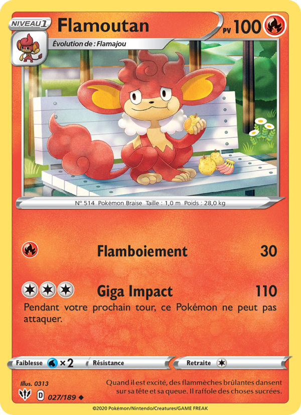 Flamoutan 27 — Ténèbres Embrasées (French Pokémon TCG card)