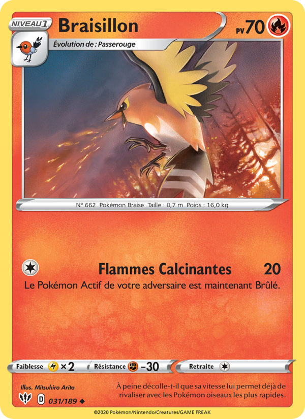 Braisillon 31 — Ténèbres Embrasées (French Pokémon TCG card)