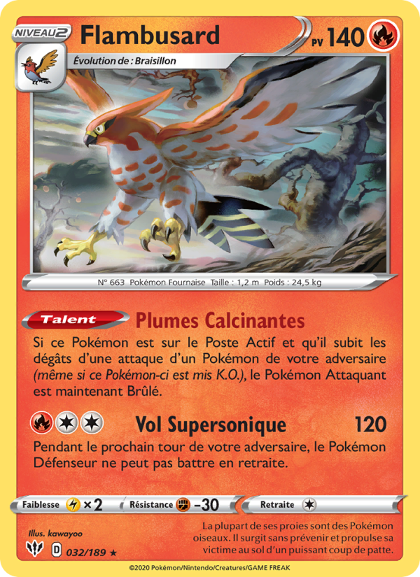 Flambusard 32 — Ténèbres Embrasées (French Pokémon TCG card)