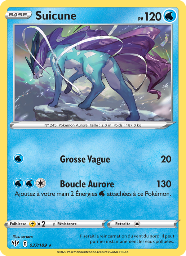 Suicune 37 — Ténèbres Embrasées (French Pokémon TCG card)