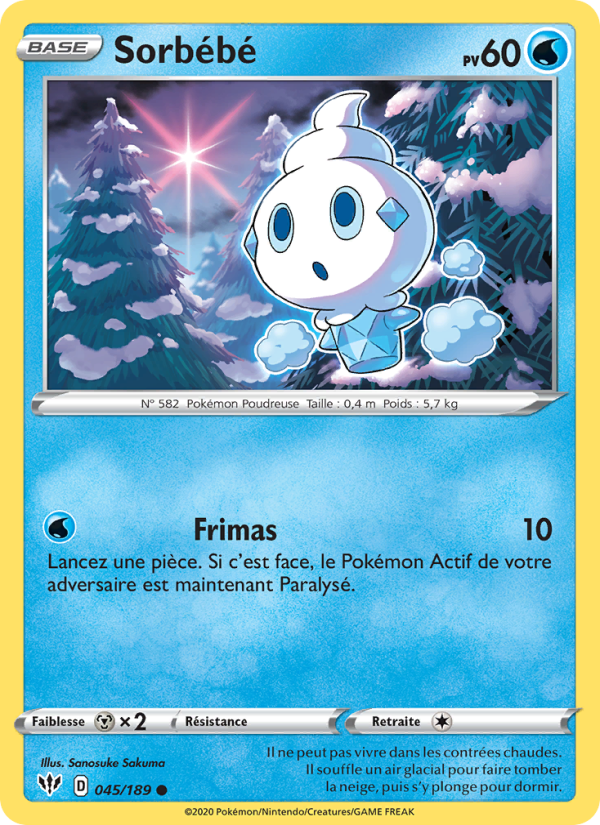 Sorbébé 45 — Ténèbres Embrasées (French Pokémon TCG card)