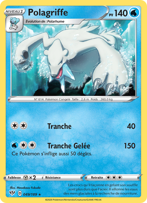 Polagriffe 49 — Ténèbres Embrasées (French Pokémon TCG card)