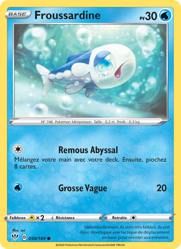 Froussardine 50 — Ténèbres Embrasées (French Pokémon TCG card)