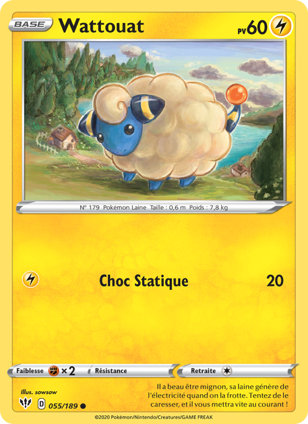 Wattouat 55 — Ténèbres Embrasées (French Pokémon TCG card)
