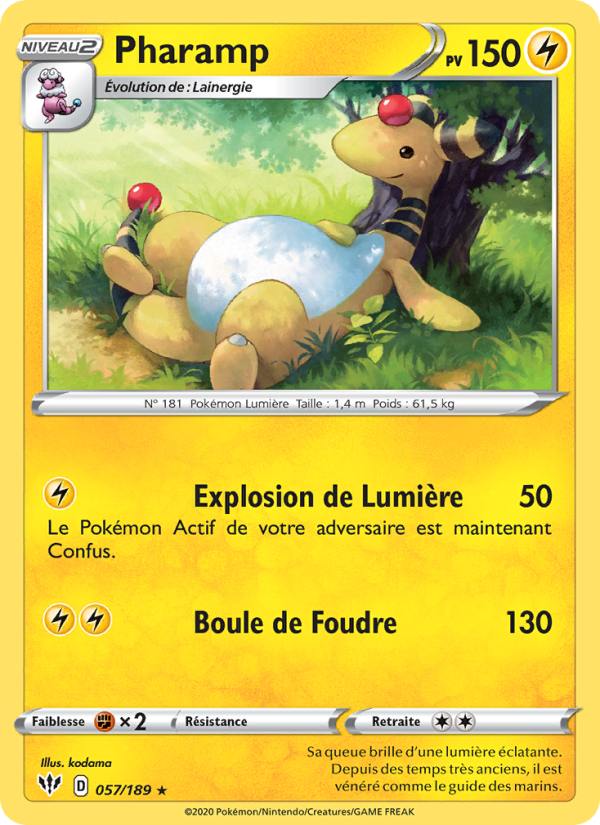 Pharamp 57 — Ténèbres Embrasées (French Pokémon TCG card)