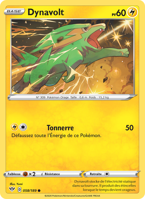 Dynavolt 58 — Ténèbres Embrasées (French Pokémon TCG card)