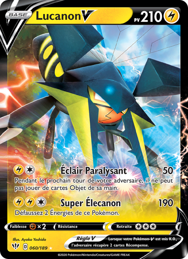Lucanon V 60 — Ténèbres Embrasées (French Pokémon TCG card)