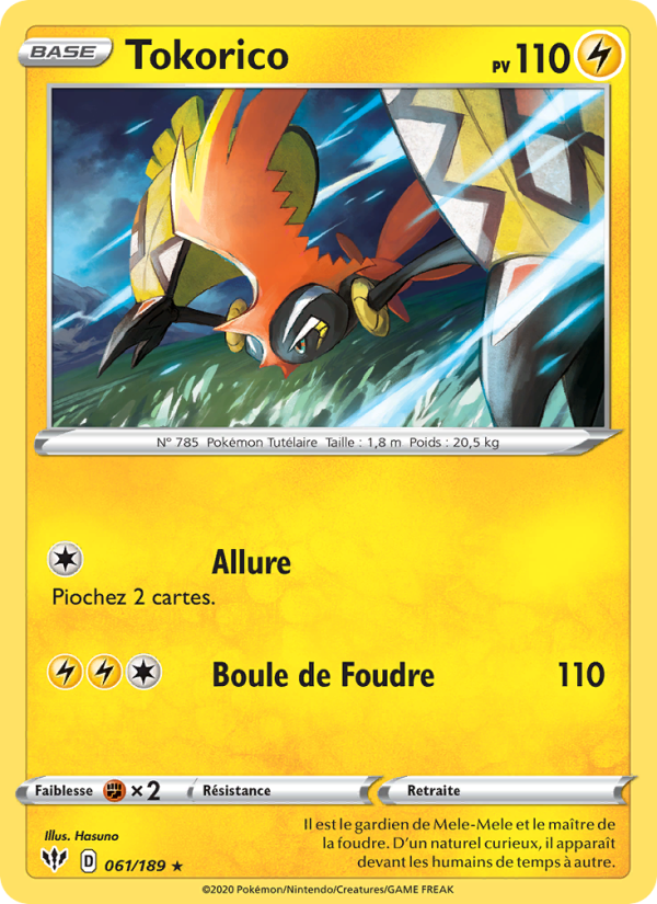 Tokorico 61 — Ténèbres Embrasées (French Pokémon TCG card)