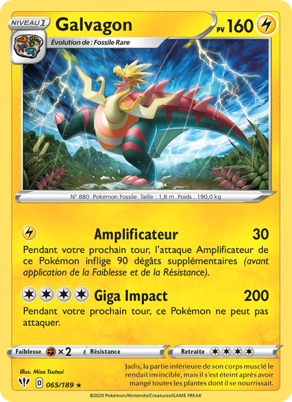 Galvagon 65 — Ténèbres Embrasées (French Pokémon TCG card)