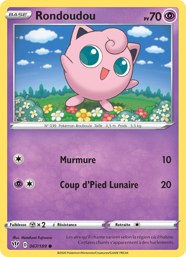 Rondoudou 67 — Ténèbres Embrasées (French Pokémon TCG card)