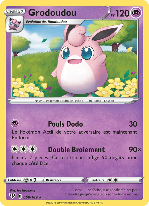 Grodoudou 68 — Ténèbres Embrasées (French Pokémon TCG card)