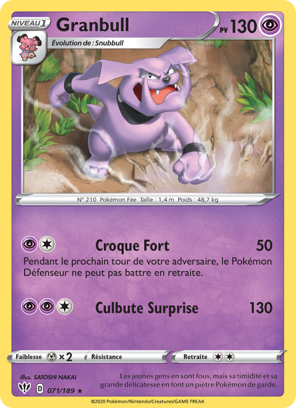 Granbull 71 — Ténèbres Embrasées (French Pokémon TCG card)