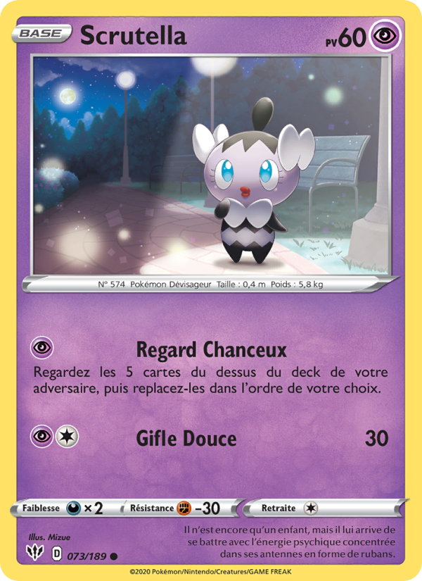 Scrutella 73 — Ténèbres Embrasées (French Pokémon TCG card)