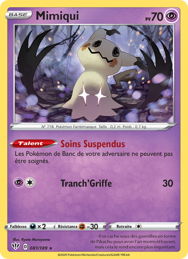 Mimiqui 81 — Ténèbres Embrasées (French Pokémon TCG card)
