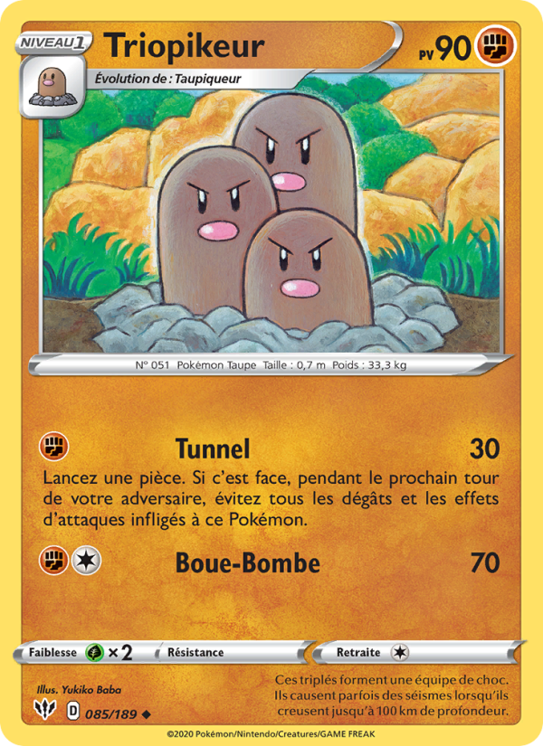 Triopikeur 85 — Ténèbres Embrasées (French Pokémon TCG card)