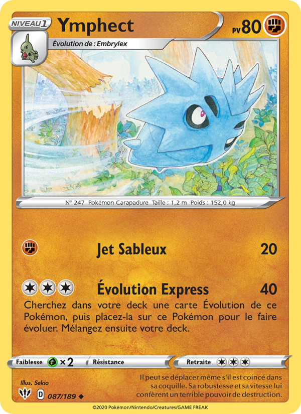 Ymphect 87 — Ténèbres Embrasées (French Pokémon TCG card)