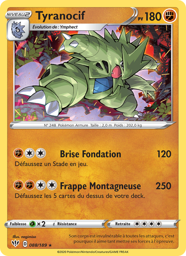 Tyranocif 88 — Ténèbres Embrasées (French Pokémon TCG card)