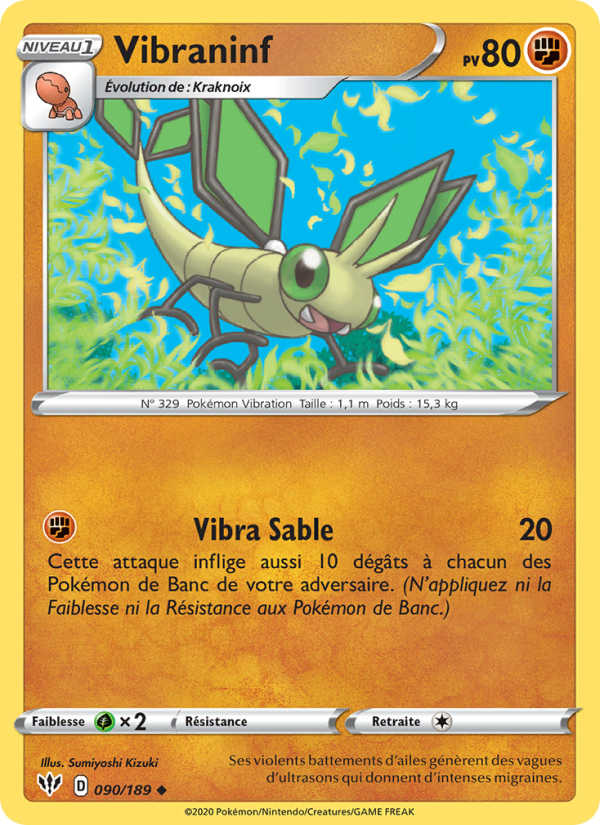 Vibraninf 90 — Ténèbres Embrasées (French Pokémon TCG card)