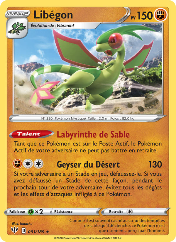 Libégon 91 — Ténèbres Embrasées (French Pokémon TCG card)
