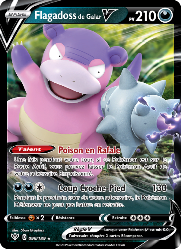 Flagadoss de Galar V 99 — Ténèbres Embrasées (French Pokémon TCG card)